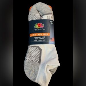 Fruit of the Loom Men's Gray and White No Show Socks